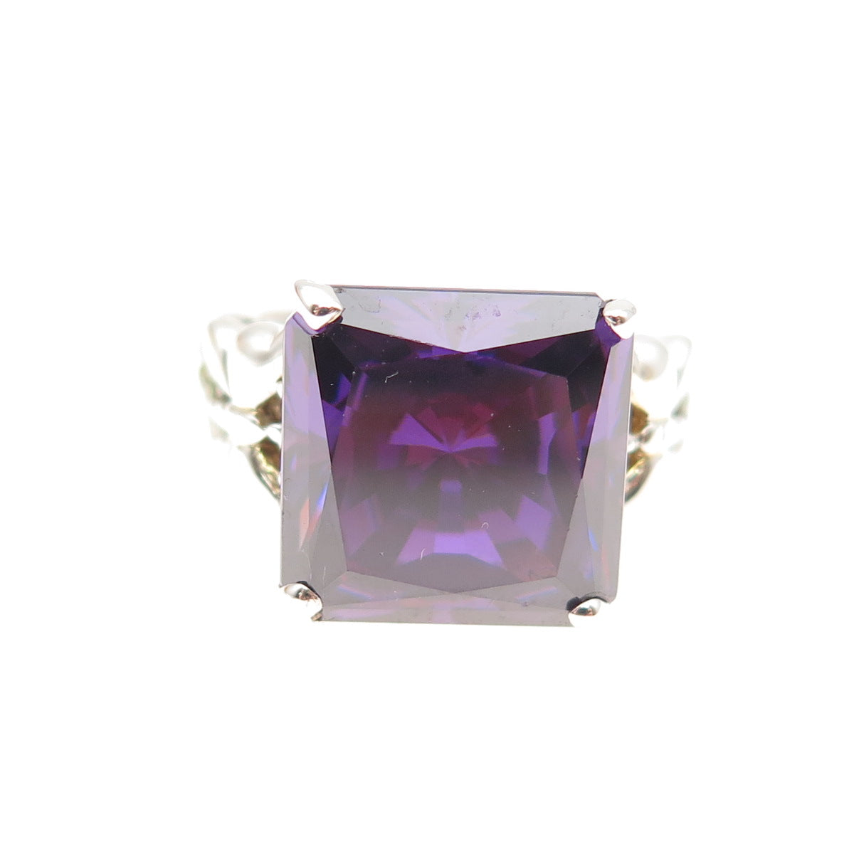 925 Sterling Silver Vintage Real Amethyst & Peridot Butterfly Ring Size 5.25