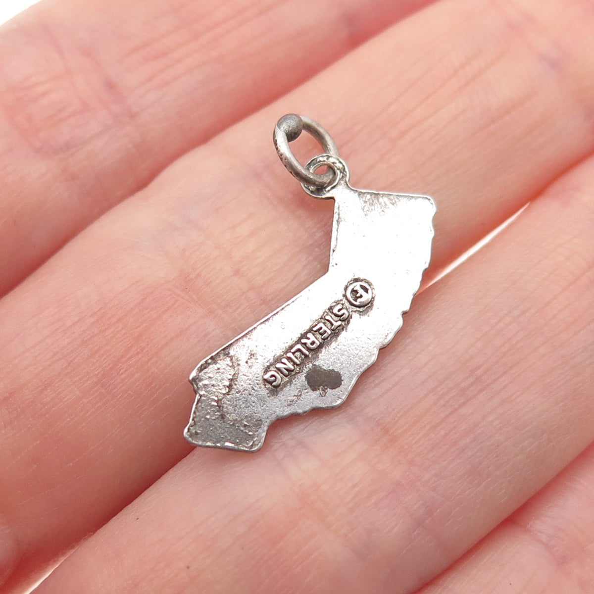 FRENCH & FRANKLIN 925 Sterling Silver Vintage Enamel California Mini Pendant