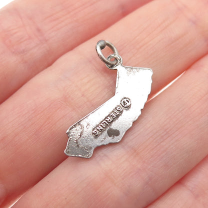 FRENCH & FRANKLIN 925 Sterling Silver Vintage Enamel California Mini Pendant