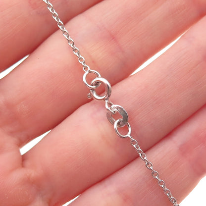 Chuck Clemency 925 Sterling Silver Real Tanzanite Cable Chain Necklace 20"