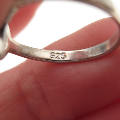 925 Sterling Silver Vintage Loving Heart Ring Size 7.5