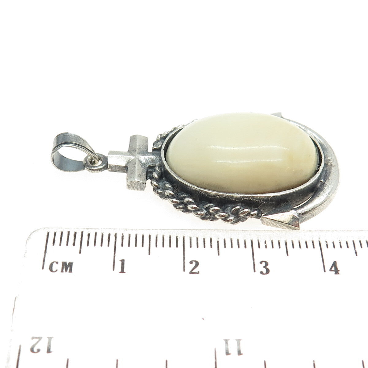 925 Sterling Silver Vintage Anchor Twisted Rope Pendant