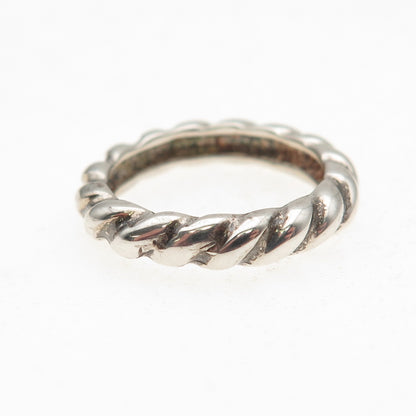 925 Sterling Silver Vintage Rope Oxidized Band Ring Size 5.75