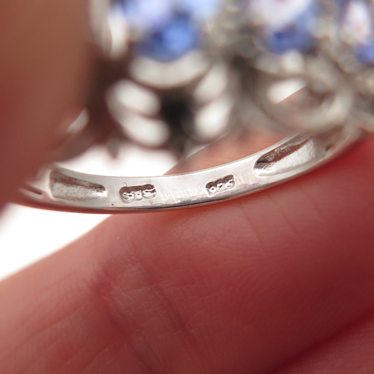Chuck Clemency 925 Sterling Silver Real Oval-Cut Tanzanite Ring Size 8