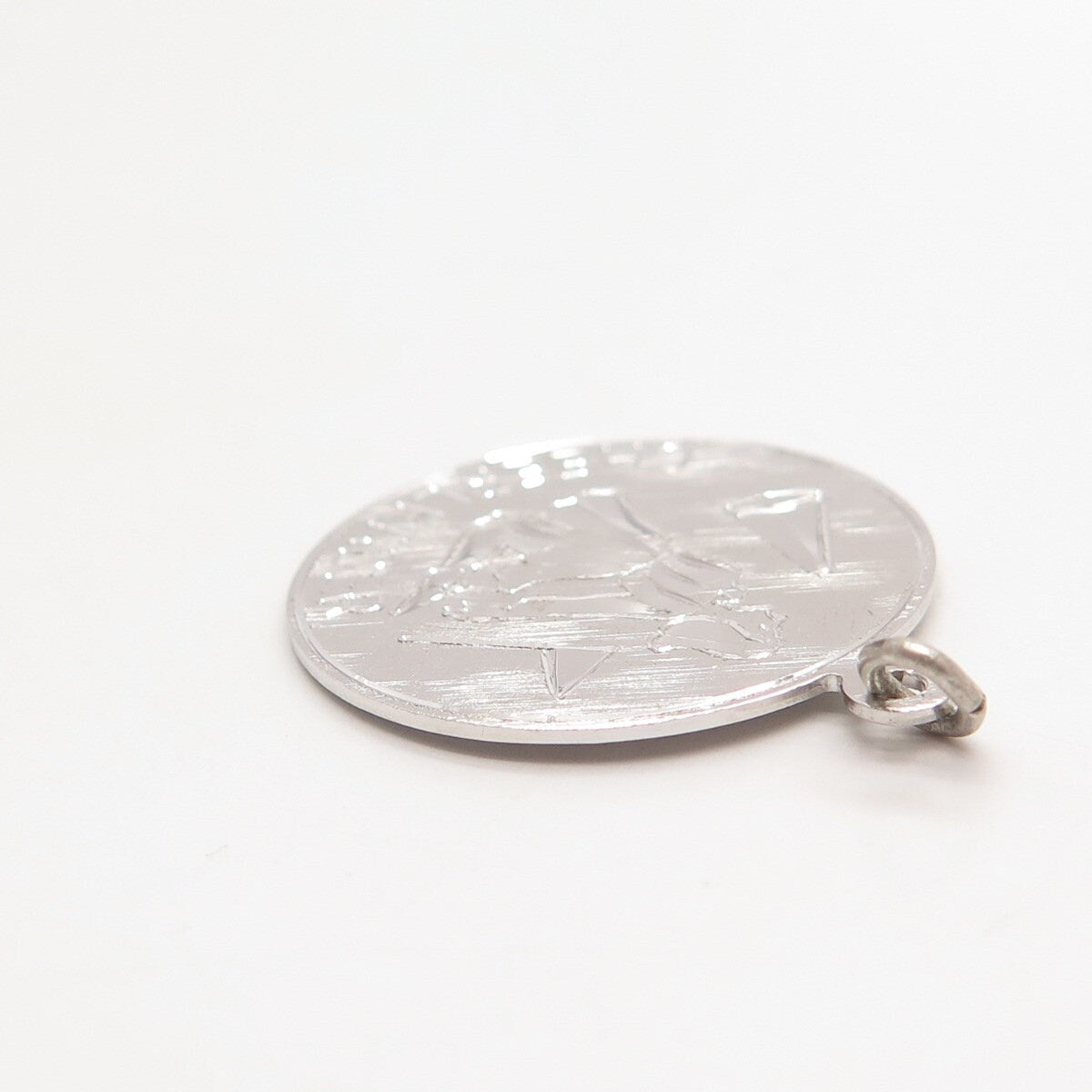 925 Sterling Silver Vintage "Cheerleader" Round Pendant