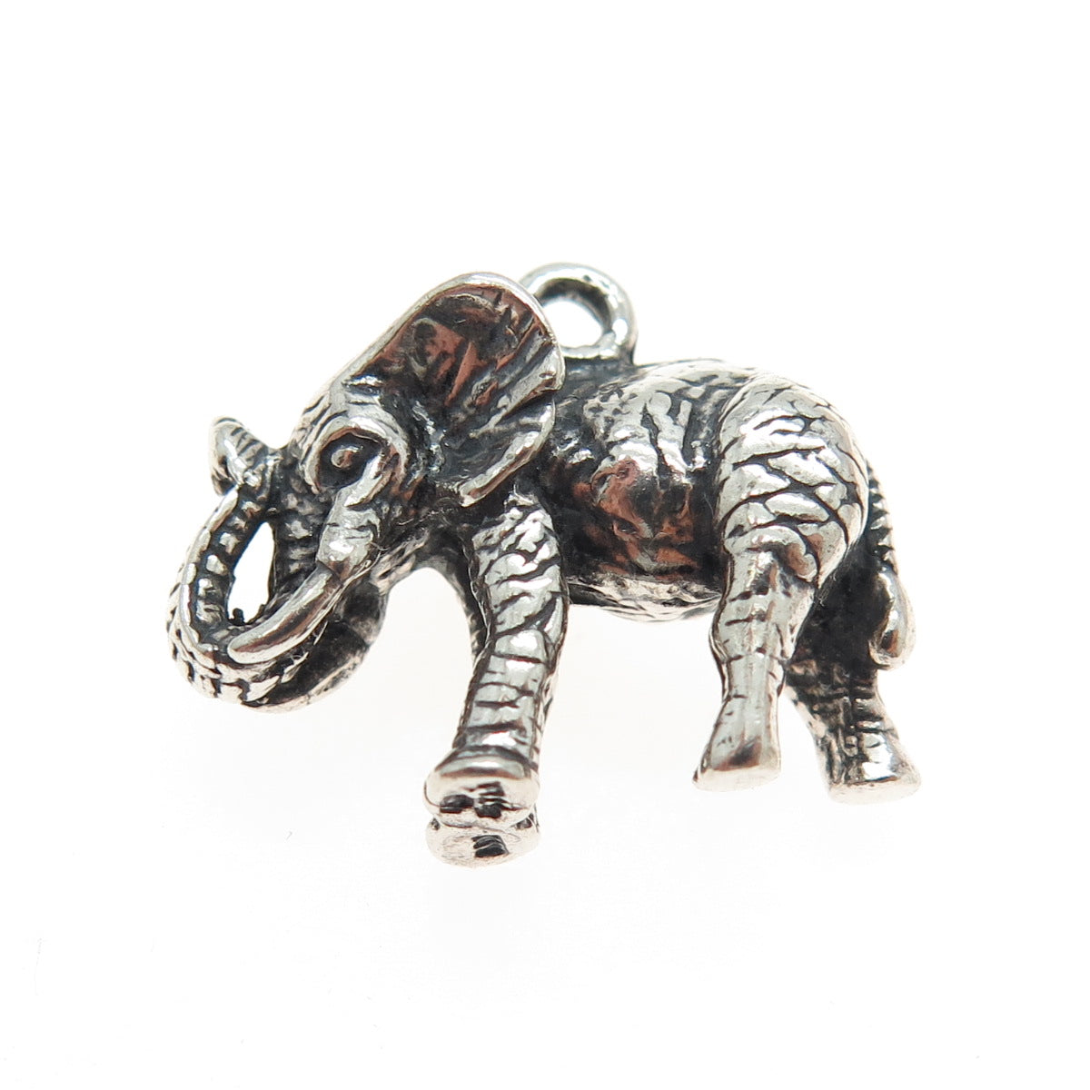 KABANA 925 Sterling Silver Vintage Elephant Minimalist 3D Charm Pendant