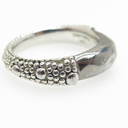 MICHAEL DAWKINS 925 Sterling Silver Granulated Oxidized Ring Size 8