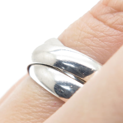 GOLDMAN KOLBER Sterling Silver Vintage Italy Interlocked Trinity Ring Size 6.5