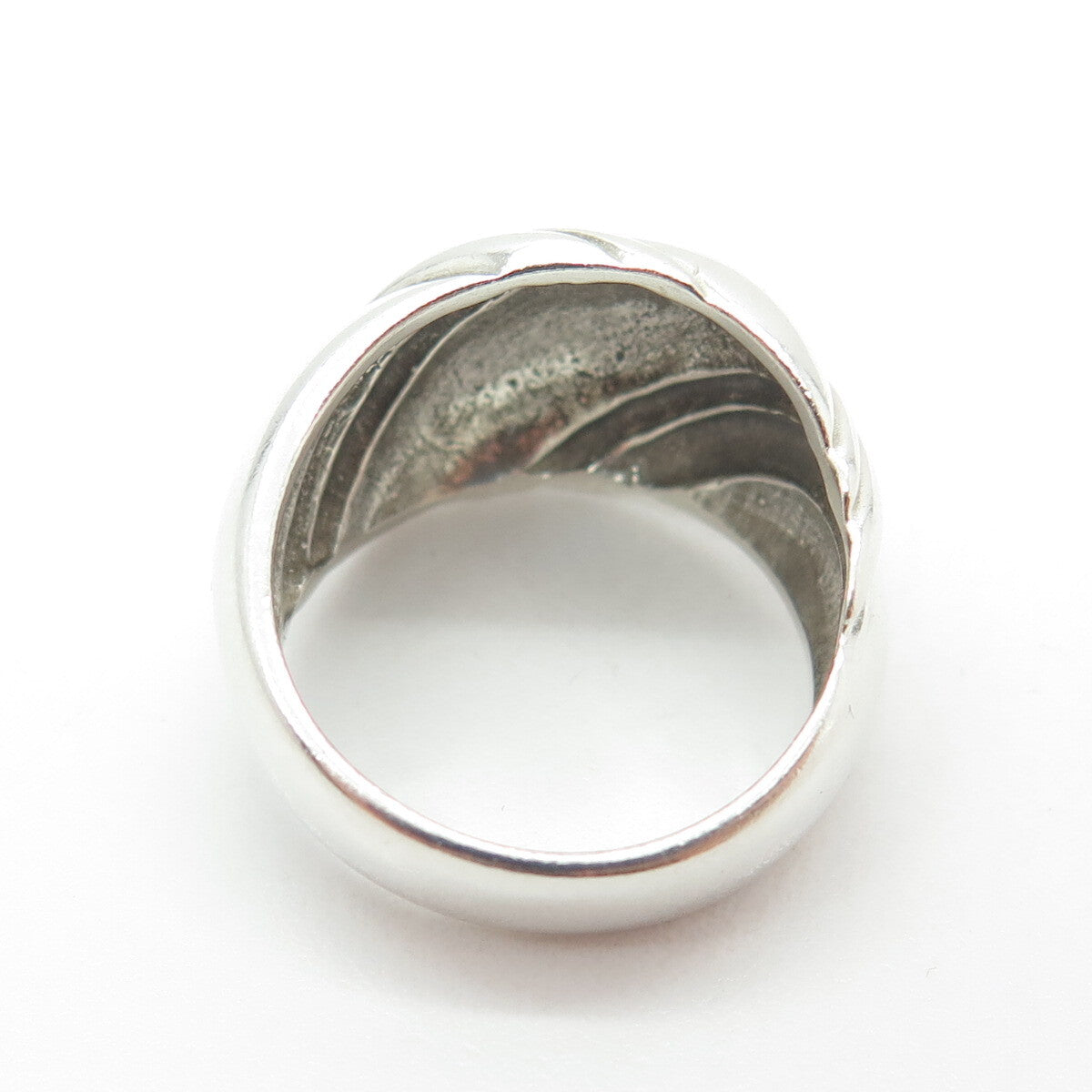 KABANA 925 Sterling Silver Vintage Ribbed Ring Size 8.25