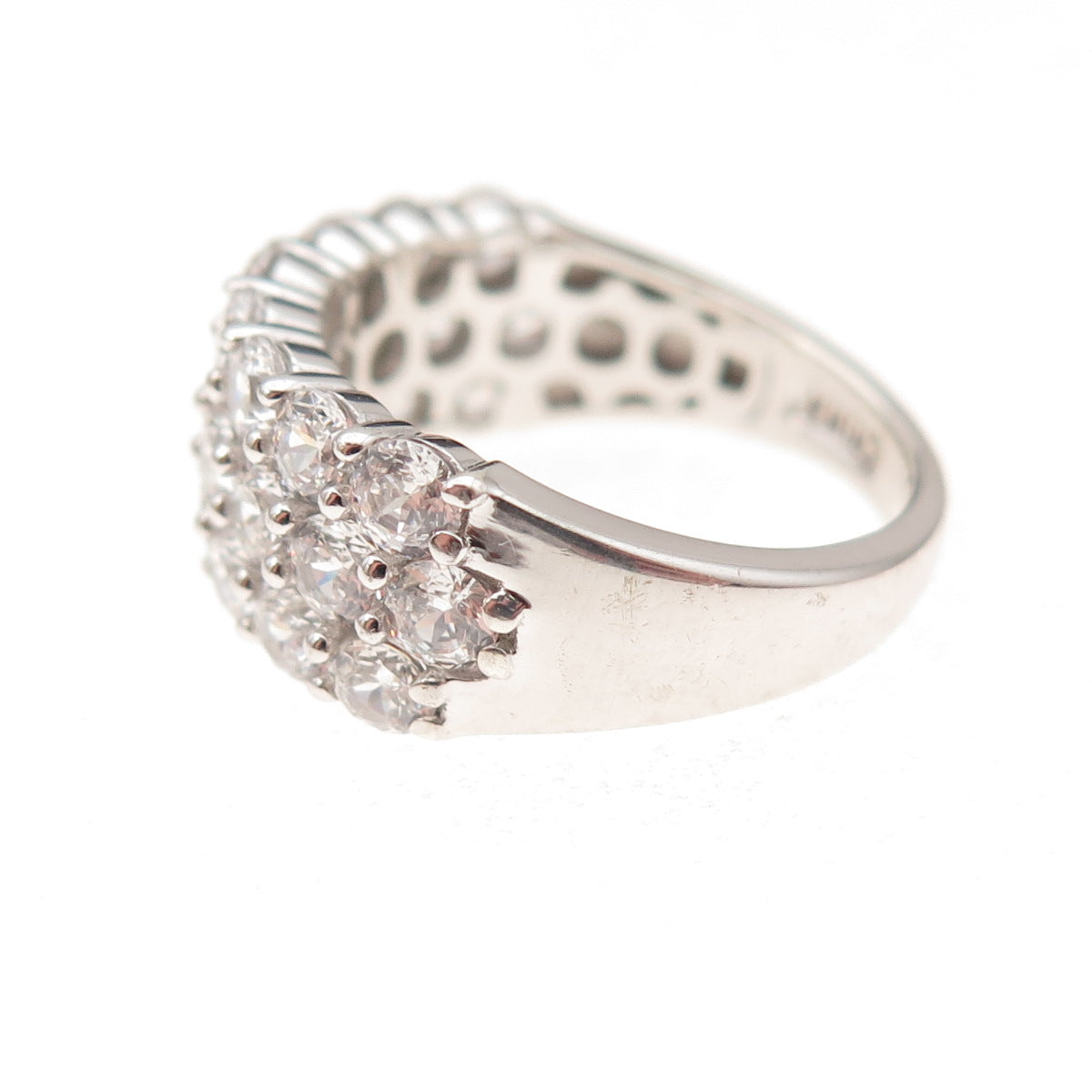 925 Sterling Silver Round-Cut C Z Ring Size 6.25