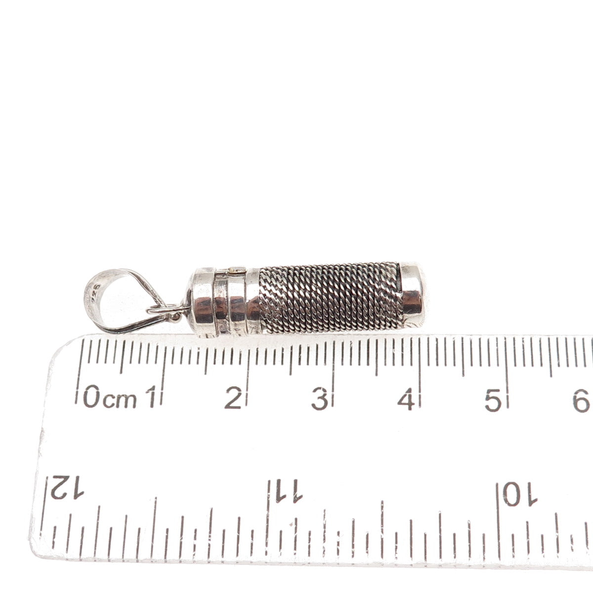 925 Sterling Silver Vintage Prayer Box Oxidized Charm Pendant
