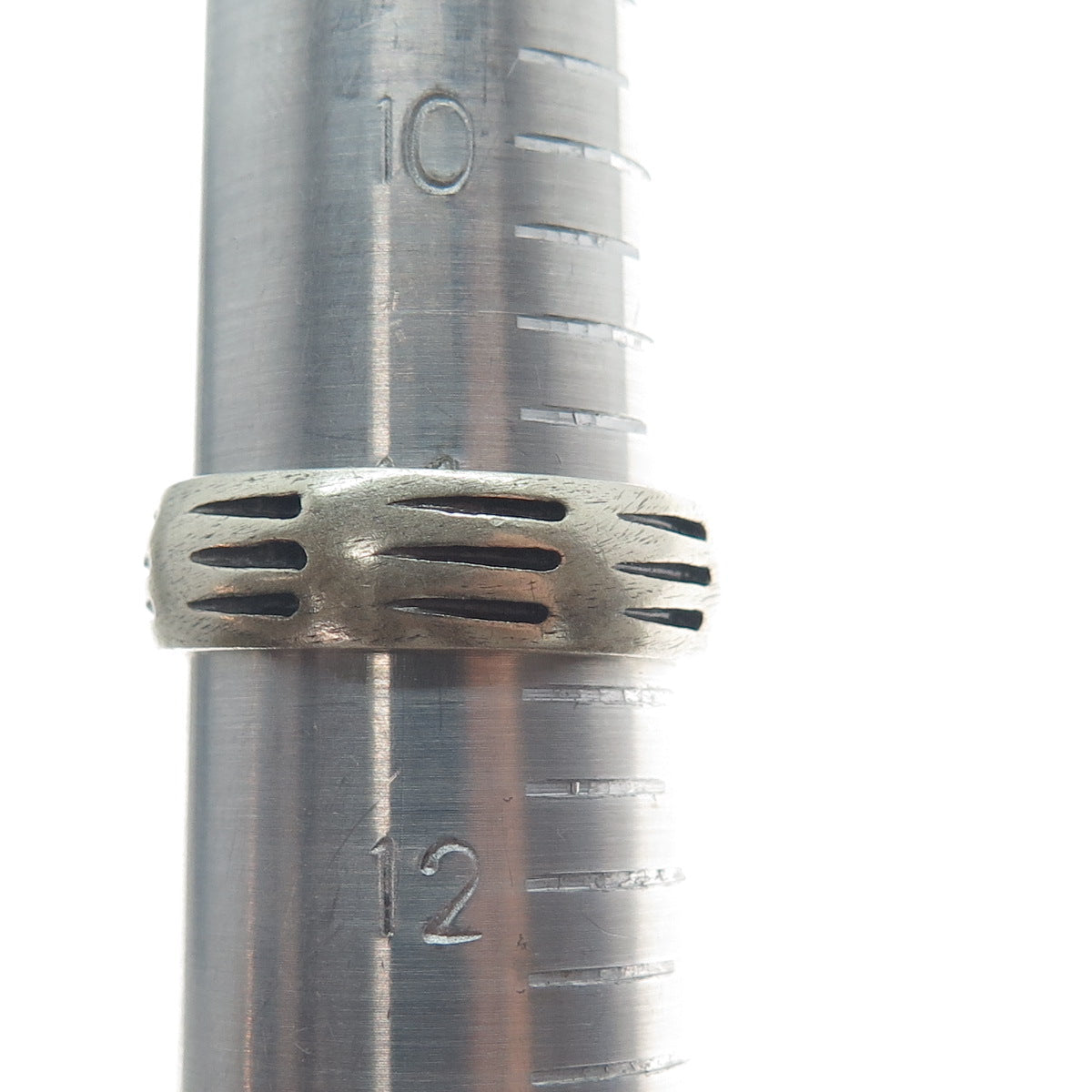 925 Sterling Silver Vintage Bear Claw Scratches Print Band Ring Size 11.5