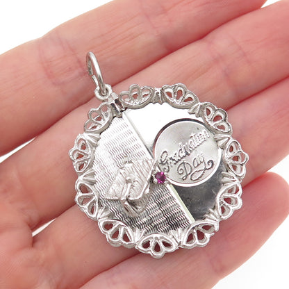 Art's Elegance 925 Sterling Silver Vintage Rhinestone Graduation Day Pendant