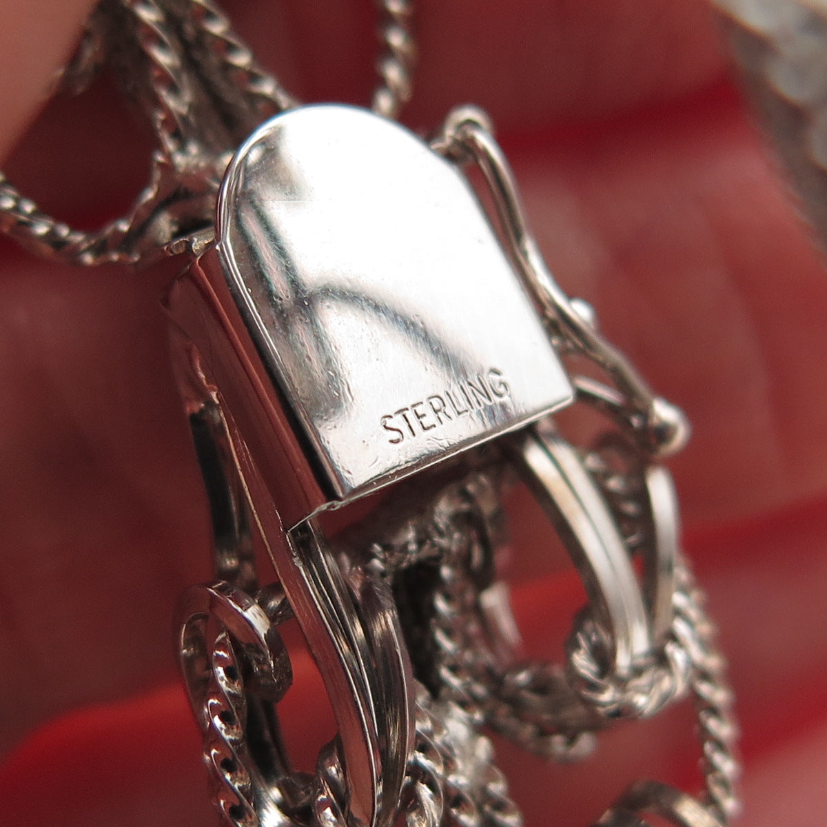 925 Sterling Silver Vintage Modernist Multi-Link Bracelet 6.25"