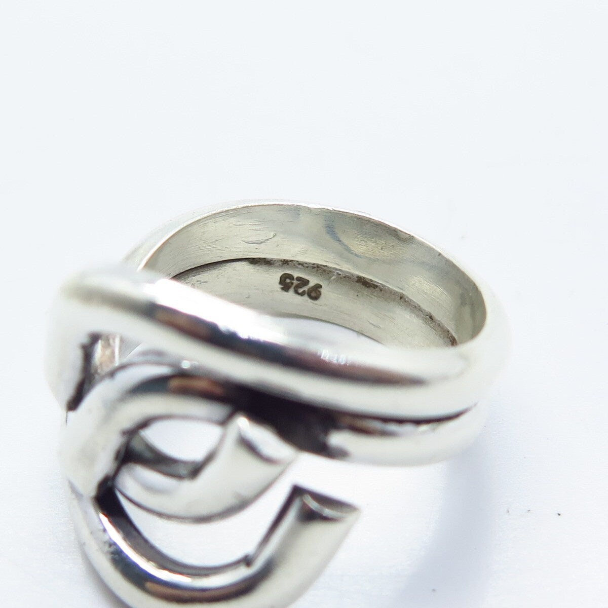 925 Sterling Silver Vintage Modernist Ring Size 7.5