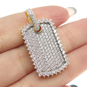 DADWANI 925 Sterling Silver 2-Tone Pave Swarovski Crystal Pendant