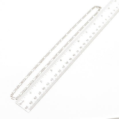 925 Sterling Silver Vintage Italy Figaro Chain Necklace 20"