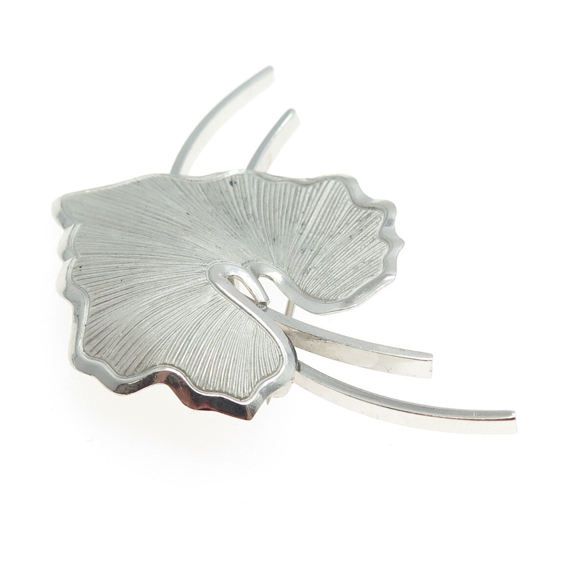 BEAU 925 Sterling Silver Vintage Leaf Pin Brooch