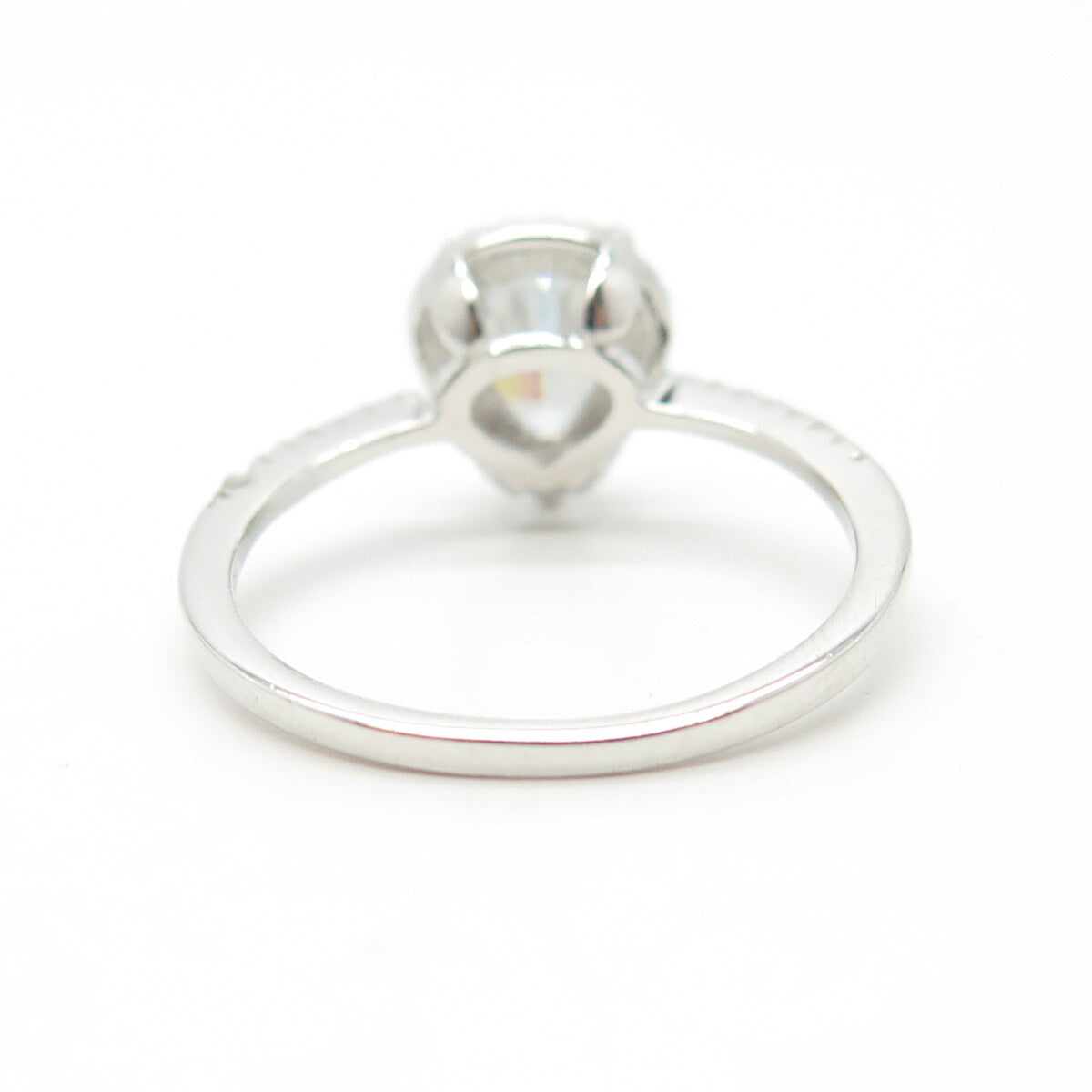 925 Sterling Silver Pear-Cut C Z Ring Size 8.25