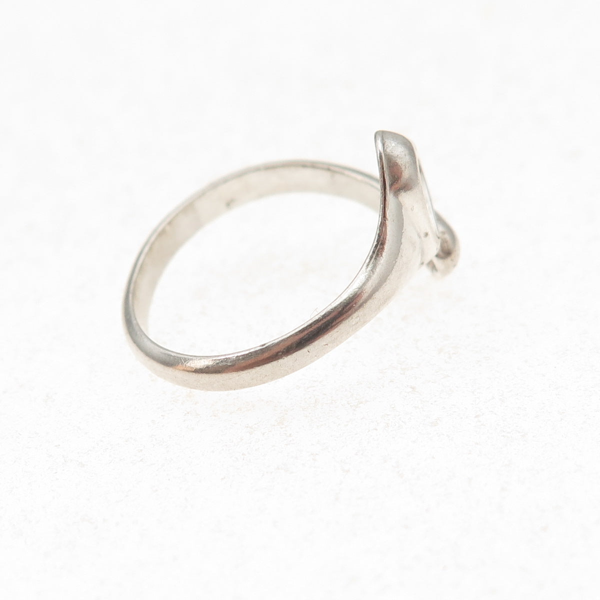925 Sterling Silver Vintage Heart Oxidized Adjustable Ring Size 7.25