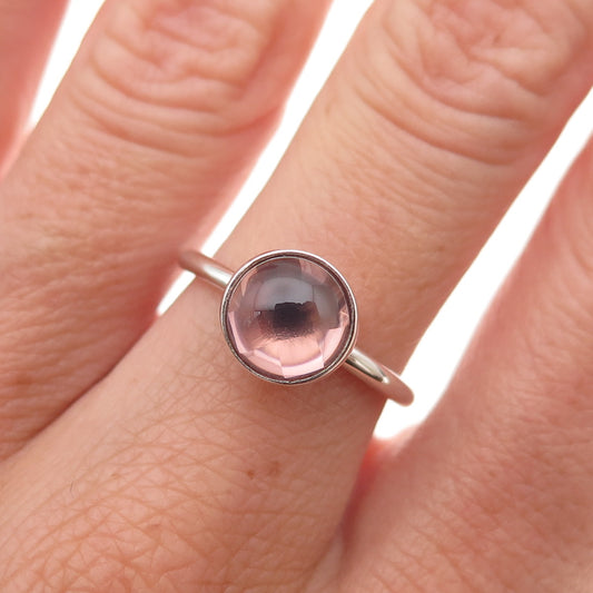 Pandora 925 Sterling Silver Rose Crystal Poetic Droplet Ring Size 6