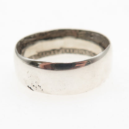 900 Silver Antique 1946 US Walking Liberty Half Dollar Coin Band Ring Size 9.5