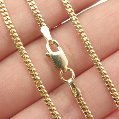 P. LUX 925 Sterling Silver Gold Pated Italy Cuban Chain Necklace 20"