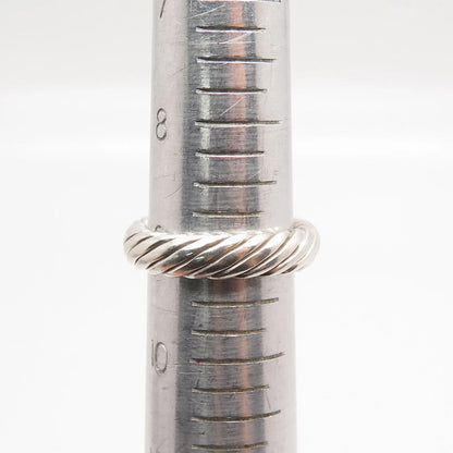 925 Sterling Silver Vintage Mexico Twisted Band Ring Size 9.25
