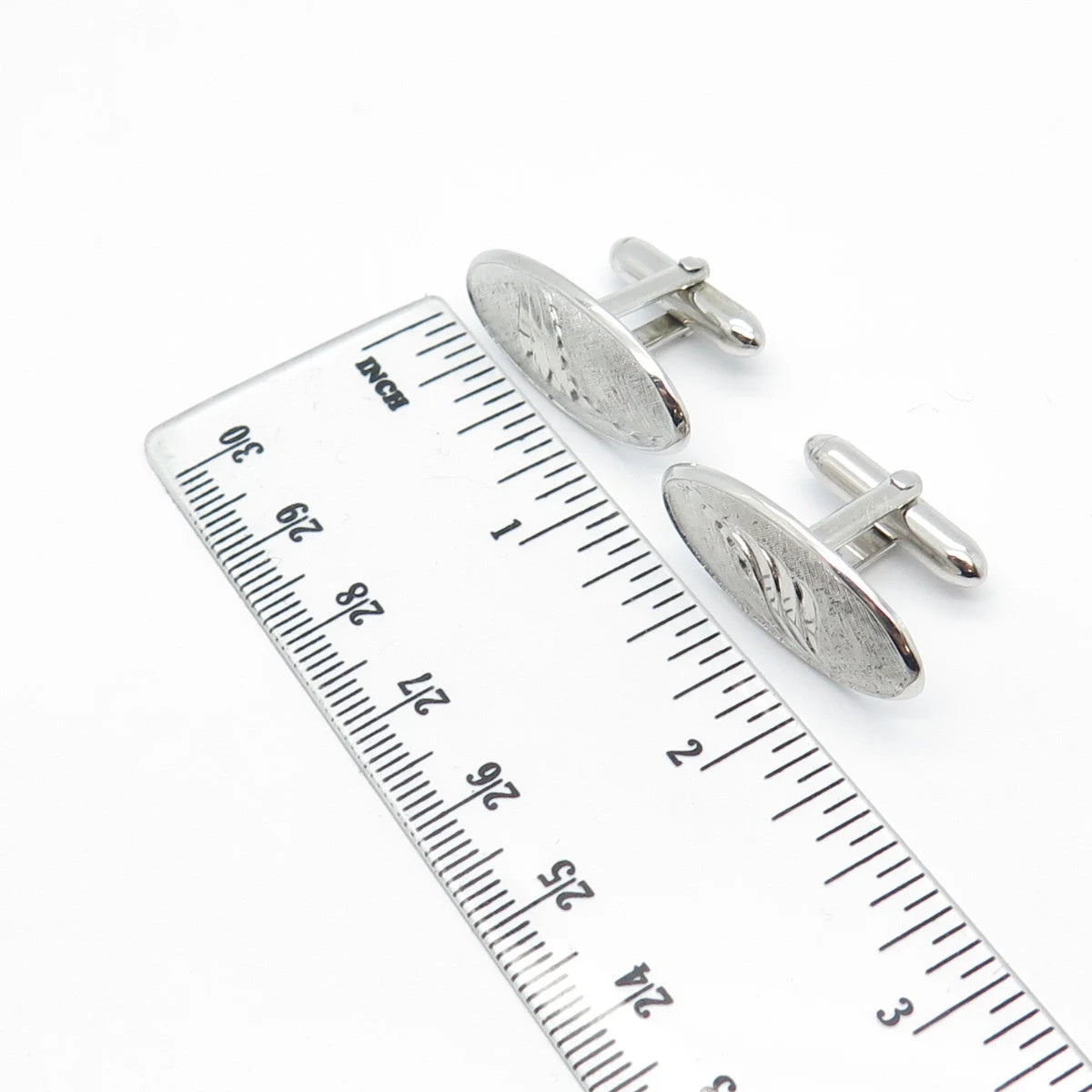 925 Sterling Silver Vintage Satin Finish Abstract Wings Oval Cufflinks