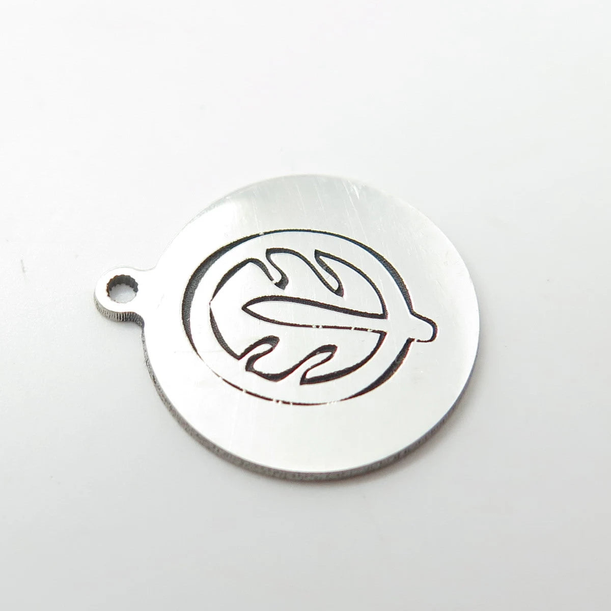 925 Sterling Silver USA Two In Town Leaf Charm Pendant