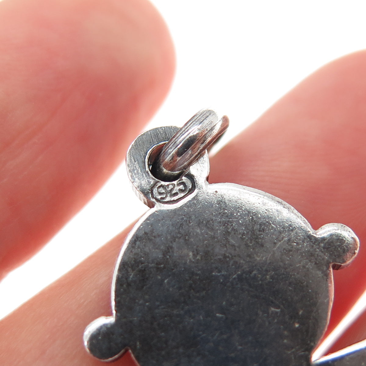 925 Sterling Silver Vintage Italy Baby Boy Oxidized Charm Pendant