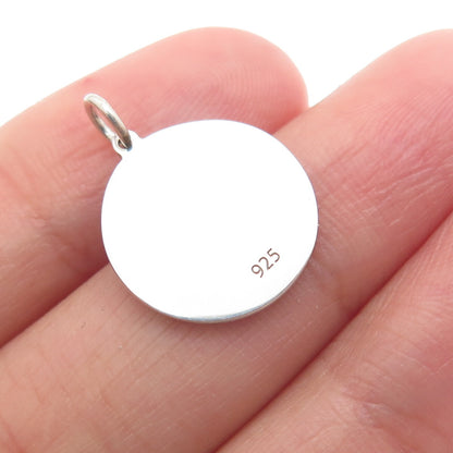 925 Sterling Silver Blue Enamel Sagittarius Zodiac Sign Minimalist Charm Pendant
