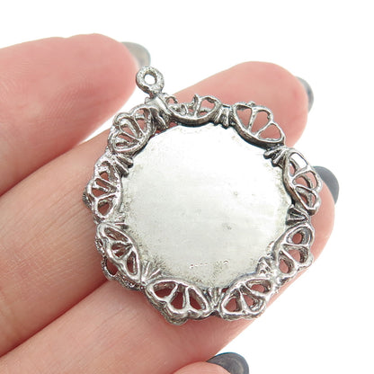 925 Sterling Silver Vintage Nativity Scene Merry Christmas Religious Pendant