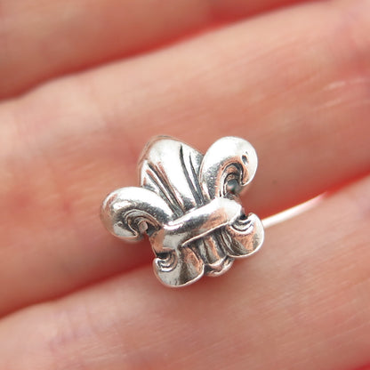 CHAMILIA 925 Sterling Silver Fleur de Lis Oxidized Bead Charm