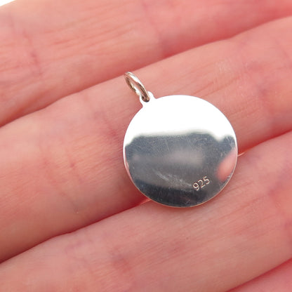 925 Sterling Silver Yellow Enamel Smirking Face Emoji Charm Pendant