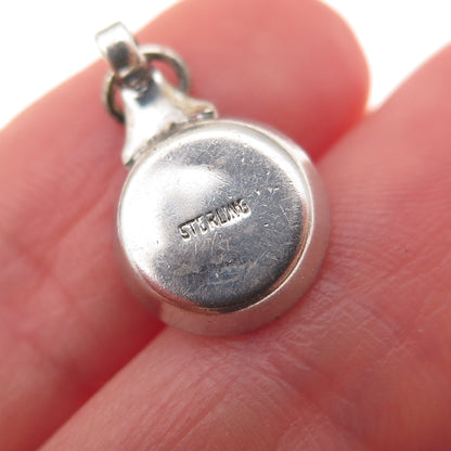 925 Sterling Silver Antique Art Deco Candlestick Oxidized 3D Charm Pendant