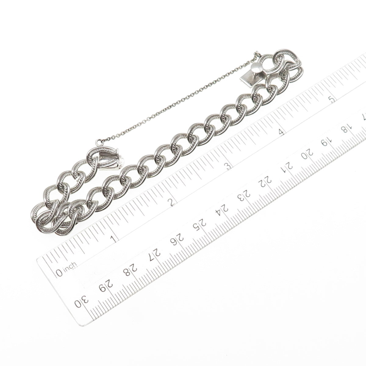 FORSTNER 925 Sterling Silver Vintage Double Curb Link Bracelet 6.75"