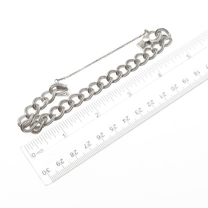 FORSTNER 925 Sterling Silver Vintage Double Curb Link Bracelet 6.75"