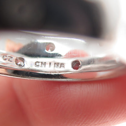 925 Sterling Silver Round-Cut C Z Celestial Band Ring Size 8.25