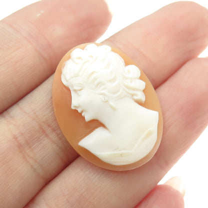 Antique Victorian Real Carved Mother-of-Pearl Lady Cameo