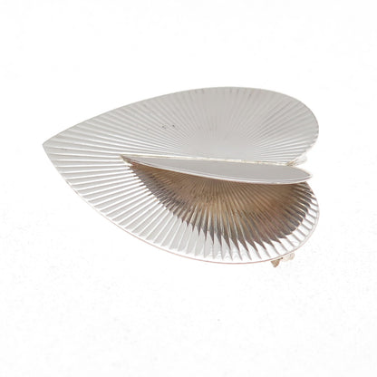 925 Sterling Silver Vintage EDI Modernist Heart Pin Brooch