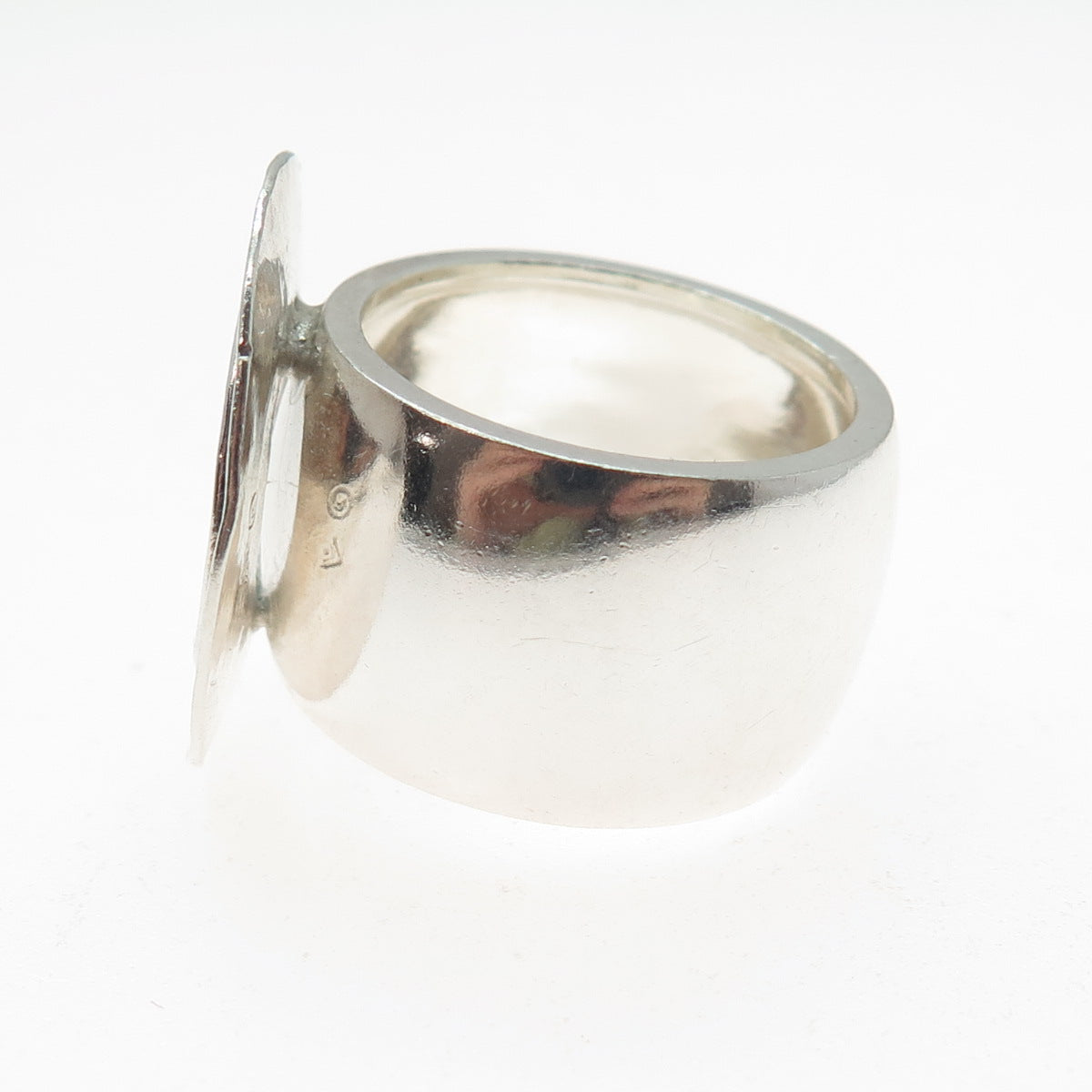 SILPADA 925 Sterling Silver Vintage Modernist Disc Oxidized Ring Size 10.75