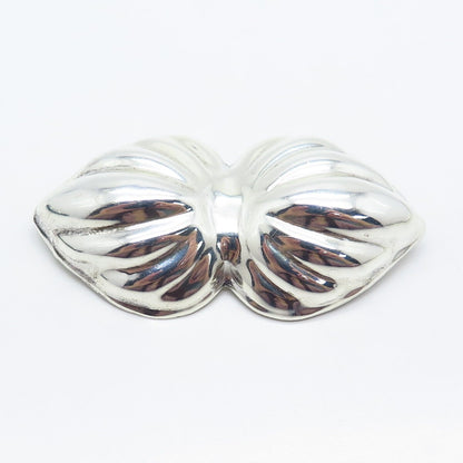 925 Sterling Silver Vintage Mexico Ribbed Large Bow Pin Brooch