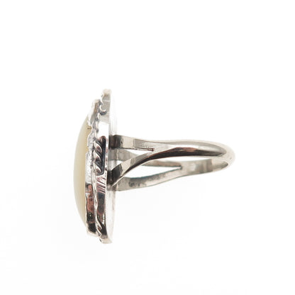 Old Pawn 925 Sterling Silver Vintage Southwestern MOP Tribal Ring Size 6.5
