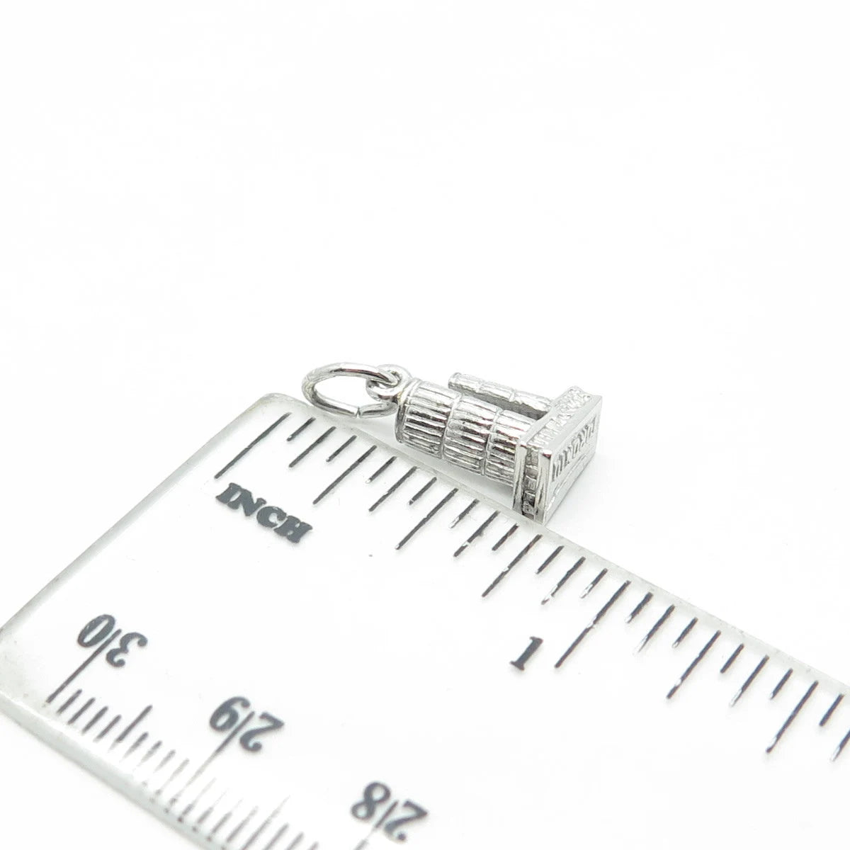 925 Sterling Silver Vintage Canada Toronto City Hall 3D Charm Pendant