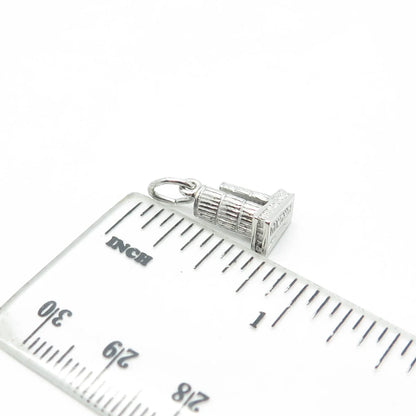 925 Sterling Silver Vintage Canada Toronto City Hall 3D Charm Pendant