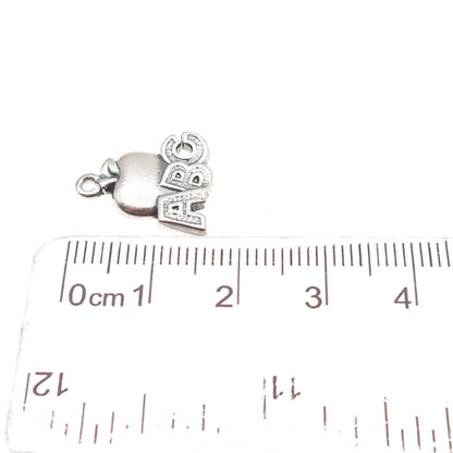 James Avery 925 Sterling Silver Vintage ABC Apple Mini Charm Pendant