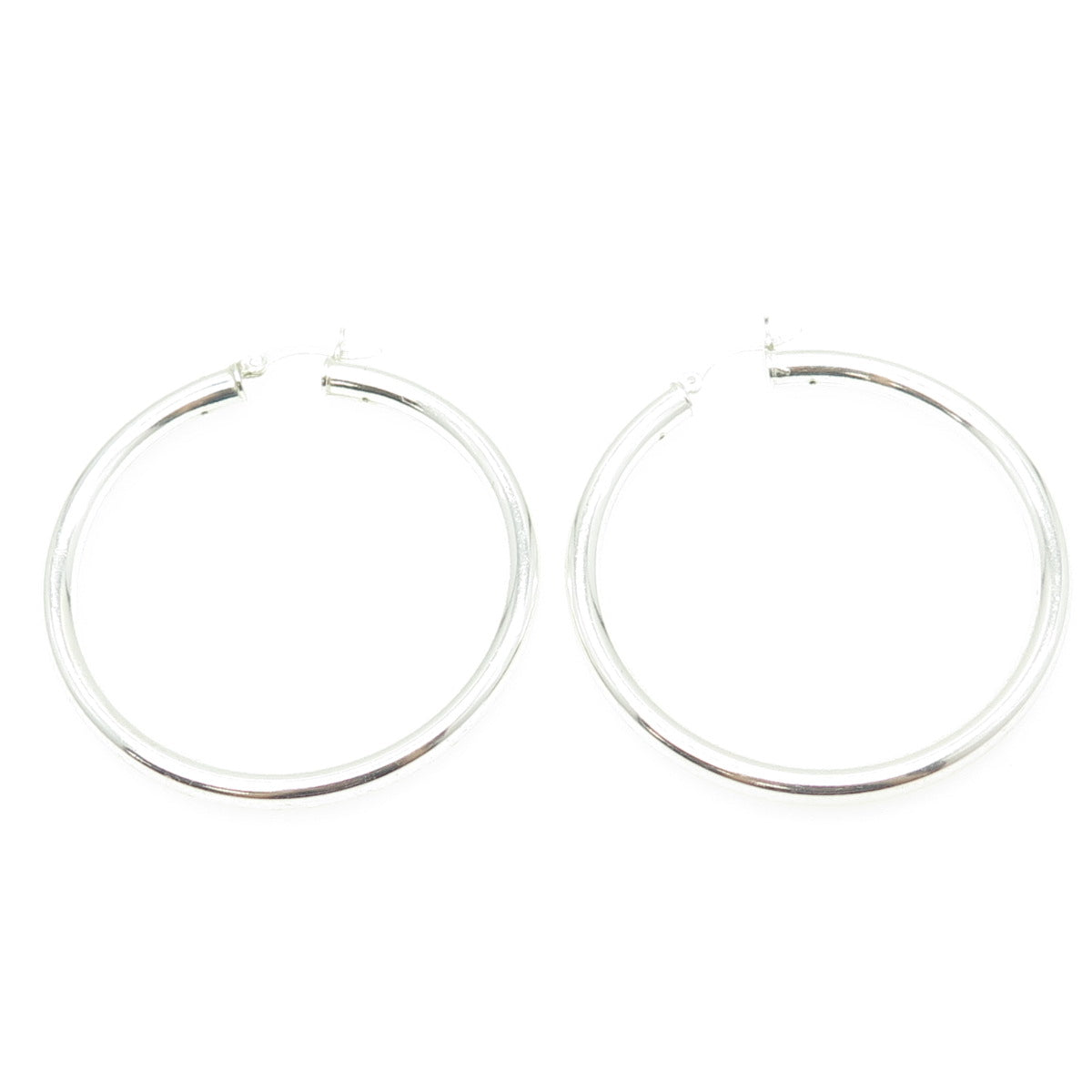 HAN 925 Sterling Silver Smooth Hoop Earrings