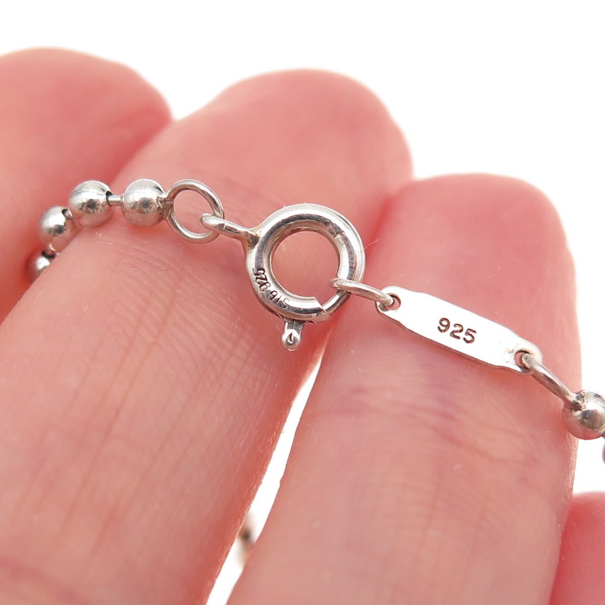 Tiffany & Co. 925 Sterling Silver Vintage Ball Beaded Chain Necklace 36"