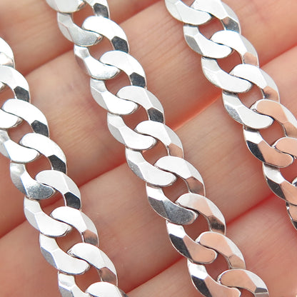 925 Sterling Silver Italy Curb Chain Necklace 24"